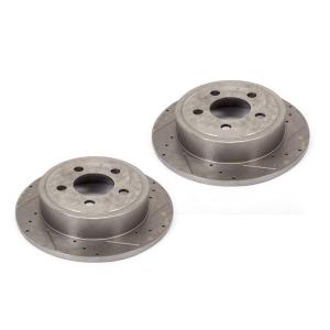 Alloy USA 07-16 Jeep Wrangler 2 Rear 12in Drilled/Slotted Disc Brake Rotors (11354)