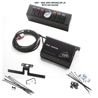 sPOD 07-08 JK model 6 Switch System with double LED light Contura rocker switches &amp; Source System w/ Air Gauge (610-07LT