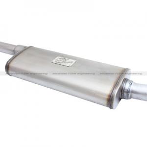 aFe Power Rebel Series Cat-Back 2.5 Dual Center Exit Stainless Steel Exhaust System w/ Black Tips (49-48054-B)