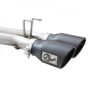 aFe Power Rebel Series Cat-Back 2.5 Dual Center Exit Stainless Steel Exhaust System w/ Black Tips (49-48054-B)